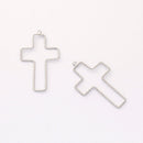 10PCS. Platinum Plated Cross Charm, Hollow Cross Pendant,Brass Finding,Earring Jewelry DIY Material