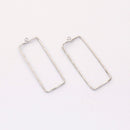 10PCS. Platinum Plated Rectangle Charm, Hollow Rectangle Pendant,Brass Finding,Earring Jewelry DIY Material