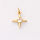 6pcs Real 18K Gold Plated Star Charm,Gold Initial Charm,Vermeil Star Pendant,Tiny Gold Star,cz pave star Charm