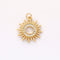 2pcs Real 18K Gold Plated Circle Charm,Gold Initial Charm,Vermeil Sun Pendant,cz Pave Sun Charm