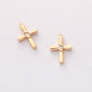 10pcs Real gold Plated Cross Charm, Simple Cross Pendant,Mini Criss Charm,Earrings, Necklaces, Jewelry Accessories