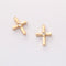 10pcs Real gold Plated Cross Charm, Simple Cross Pendant,Mini Criss Charm,Earrings, Necklaces, Jewelry Accessories