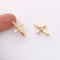 10pcs Real gold Plated Cross Charm, Simple Cross Pendant,Mini Criss Charm,Earrings, Necklaces, Jewelry Accessories