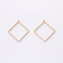 10PCS. Real Gold Plated Diamond Charm, Hollow Diamond Pendant,Brass Finding,Earring Jewelry DIY Material