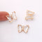 6pcs Gold Plated Crystal Butterfly Charm, Glass Butterfly Pendant, Animal Insects Finding, 15x20mm (big), Jewelry makeing, DIY material