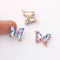 6pcs Gold Plated Crystal Butterfly Charm, Ombre Glass Butterfly Connector, Link, Insects, Animal, Jewelry Making Materials, Wholesale