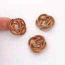 4pcs Natural Rattan Wood, Flower Wooden Charms Handwoven Circle Findings Woven Boho Jewelry Making Blanks