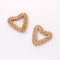 4pcs Natural Rattan Wood Earring Hoops,Heart Wooden Charms Handwoven Circle Findings Woven Boho Jewelry Making Blanks