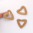 4pcs Natural Rattan Wood Earring Hoops,Heart Wooden Charms Handwoven Circle Findings Woven Boho Jewelry Making Blanks