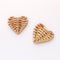 4pcs Natural Rattan Wood Earring Hoops,Heart Wooden Charms Handwoven Circle Findings Woven Boho Jewelry Making Blanks