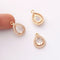 10pcs Gold Plated Teardrop Zircon Charm, cz Pave Teardrop Pendant, Jewelry Making Materials