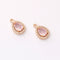 10pcs Gold Plated Teardrop Zircon Charm, cz Pave Teardrop Pendant, Jewelry Making Materials