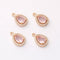 10pcs Gold Plated Teardrop Zircon Charm, cz Pave Teardrop Pendant, Jewelry Making Materials