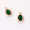 10pcs Gold Plated Teardrop Zircon Charm, cz Pave Teardrop Pendant, Jewelry Making Materials