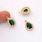 10pcs Gold Plated Teardrop Zircon Charm, cz Pave Teardrop Pendant, Jewelry Making Materials