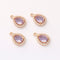 10pcs Gold Plated Teardrop Zircon Charm, cz Pave Teardrop Pendant, Jewelry Making Materials