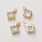 6pcs Real Gold Plated Diamond Crystal Charm, Zircon Diamond Pendant, Link, Bracelet Necklace Pendant,Pave Charm