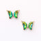 6pcs Iridescent Two Tone Gradient Colorful Glass Butterfly Charm, Ombre Glass Butterfly Connector,Jewelry Making Materials, Wholesale