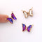 6pcs Iridescent Two Tone Gradient Colorful Glass Butterfly Charm, Ombre Glass Butterfly Connector,Jewelry Making Materials, Wholesale