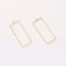 10PCS. Real Gold Plated Rectangle Charm, Hollow Rectangle Pendant,Brass Finding,Earring Jewelry DIY Material