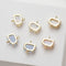 6pcs Real Gold Plated Semicircle Crystal Charm, Trapezoid Connector, Link, Bracelet Necklace Pendant,Pave Charm