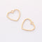 10PCS. Real Gold Plated Heart Charm, Hollow Heart Pendant,Brass Finding,Earring Jewelry DIY Material