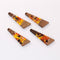 4pcs Epoxy Resin Pendants, Long Stick Translucent White Resin Findings, Wood and Resin Pendant, Color Blocked, Long BarCharm