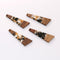 4pcs Epoxy Resin Pendants, Long Stick Translucent White Resin Findings, Wood and Resin Pendant, Color Blocked, Long BarCharm