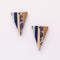 4pcs Epoxy Resin Pendants, Triangle Translucent Blue Resin Findings, Wood and Resin Pendant, Color Blocked, Diamond Charm