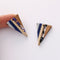 4pcs Epoxy Resin Pendants, Triangle Translucent Blue Resin Findings, Wood and Resin Pendant, Color Blocked, Diamond Charm