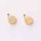 2pcs Stainless Steel Teardrop Charm, Tiny Mini Natural Stone Teardrop Pendant,High quality electroplating