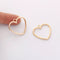 10PCS. Real Gold Plated Heart Charm, Hollow Heart Pendant,Brass Finding,Earring Jewelry DIY Material