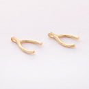 10pcs Real Gold Plated Brass Charm, Wish Bone Charm Pendant,Tiny Mini Wish Charm , Gold Wishbone