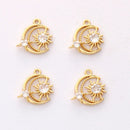 6pcs Nickel Free Real 18K Gold Plated Star Charm,Gold Initial Charm,Vermeil moon Pendant,Tiny Gold Star,cz pave star Charm