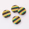 4pcs Epoxy Resin Pendants, Round Translucent Yellow Resin Findings, Wood and Resin Pendant, Color Blocked, Large Round Charm