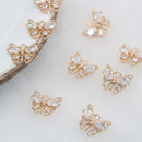 10pcs CZ Pave butterfly Charm Pendant, 12x9.5mm Zircon butterfly Connector, Jewelry Making, Material Craft Supplies