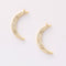 6pcs Nickel Free Real 18K Gold Plated Moon Charm,Gold Initial Charm,Vermeil moon Pendant,cz pave moon Charm