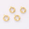 10pcs Real 18K Gold Plated Hollow Round Charm, Zircon Circle Pendant, High Quality Nickel Free