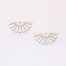 10pcs Platinum Plated Fan Charm,Gold Initial Charm,Vermeil Semicircle Pendant,Silver Tone, High Quality Nickel Free