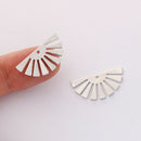 10pcs Platinum Plated Fan Charm,Gold Initial Charm,Vermeil Semicircle Pendant,Silver Tone, High Quality Nickel Free