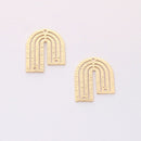 6pcs Real Gold Plated U Shape Charm,Gold Initial Charm,Vermeil Semicircle Pendant,Gold Tone, High Quality Nickel Free