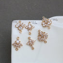 10pcs cz pave flower charm, bracelet necklace pendant,pave charm, gold plated over brass, crystal pendant