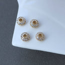 10pcs CZ Pave beads, zircon bracelet beads Charm Pendant, crystal Pave Charm, zircon Spacer Beads Round