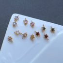 10pcs Five pointed star zircon Connecto Charm pendant, 6mm Zircon Charm, Star CZ Pave Pendant necklace Jewelry Making