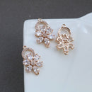 10pcs flower Zirconia Connecto Charm Pedant , CZ Pave flower Pendant, Rhinestone Charm