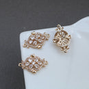 10pcs flower Zirconia Connecto Charm Pedant , CZ Pave flower Pendant, Rhinestone Charm