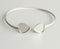 2pcs Heart-12mm stainless steel bracelet Base Settings, Bezel bracelet blanks Cabochon trays