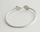 2pcs Heart-12mm stainless steel bracelet Base Settings, Bezel bracelet blanks Cabochon trays