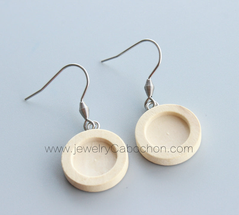 20pcs Stainless Steel wood Earrings Blanks,wood Earrings Base Settings