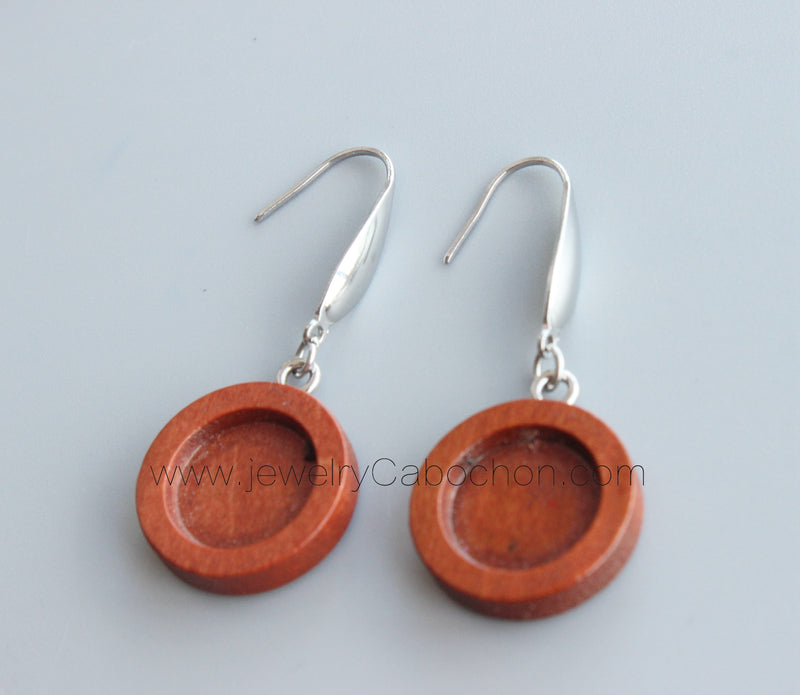 20pcs Stainless Steel wood Earrings Blanks,wood Earrings Base Settings